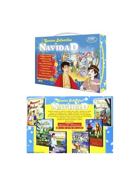 El Maletín de Cuentos Infantiles de Navidad (6 DVDS) es una edición especial en maletín plastificado, ideal para regalo
